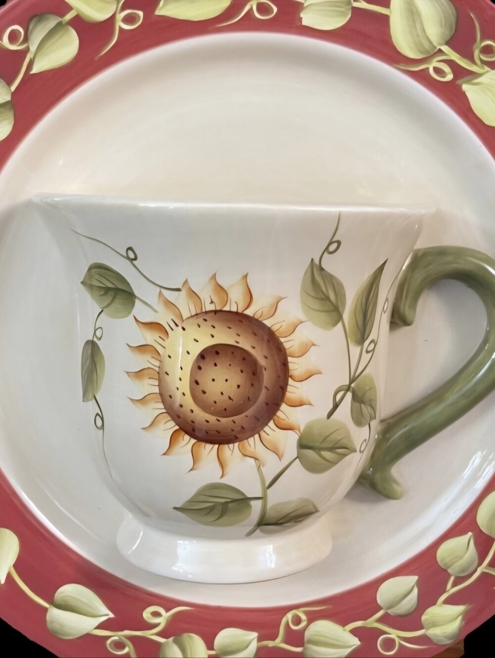 ☕️Sunflower Plate and Cup Plaque Hand🌻 - Picture 6 of 9